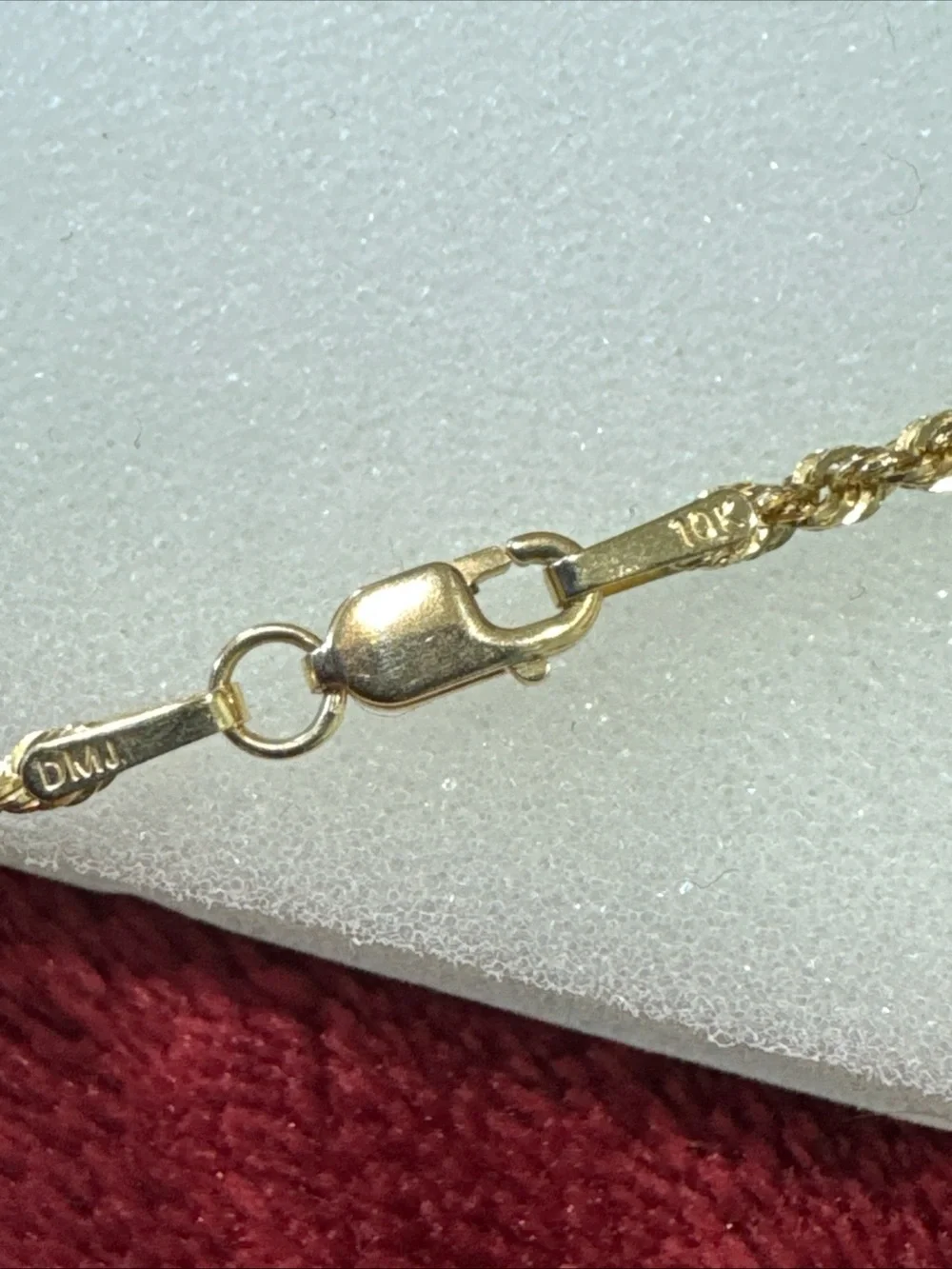 10K Yellow Gold Rope Chain 16” 2mm 1.4g Broken Needs Solder Lobster Clasp